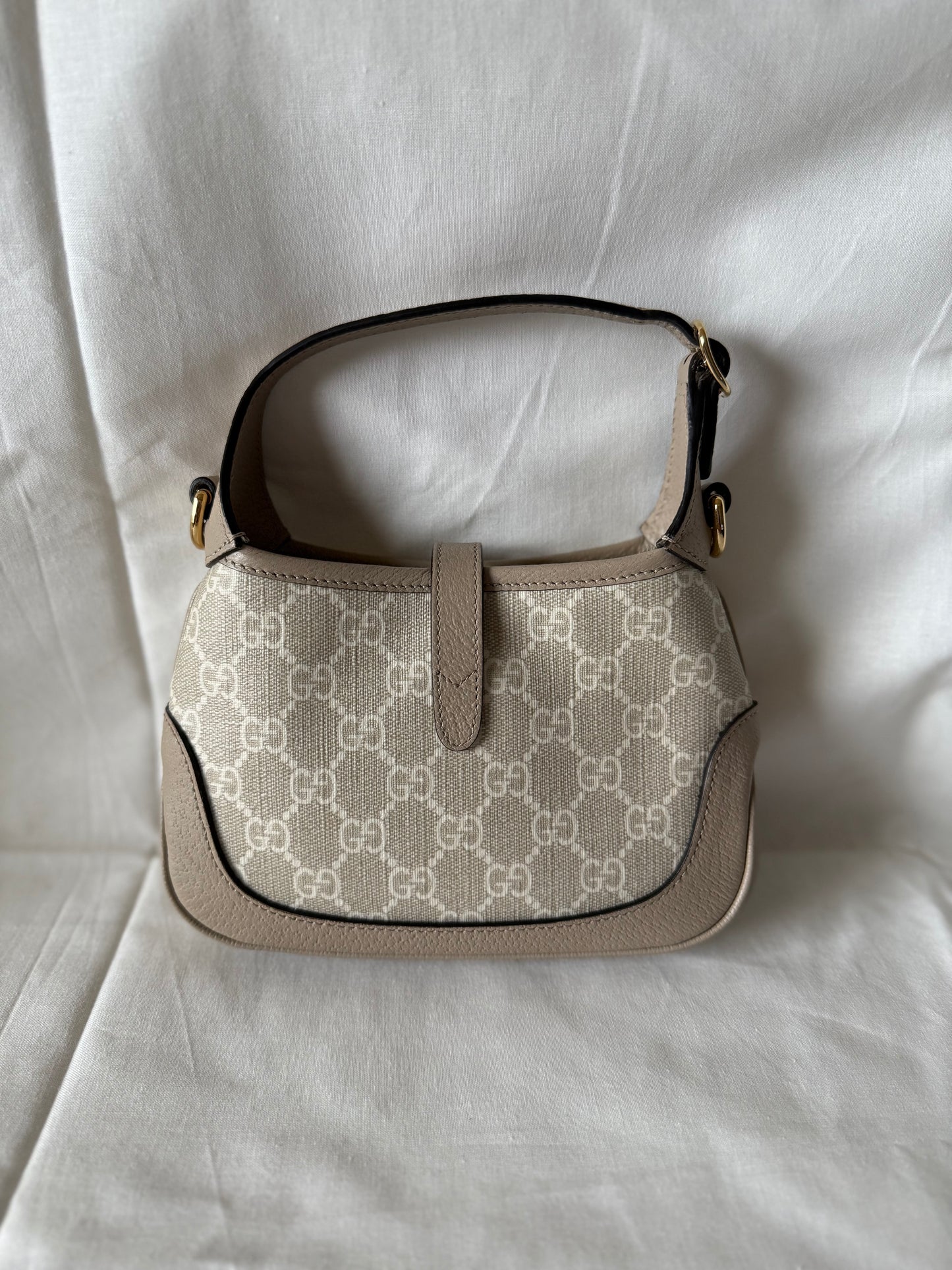 Gucci Mini Jackie 1961 in Beige & White Canvas