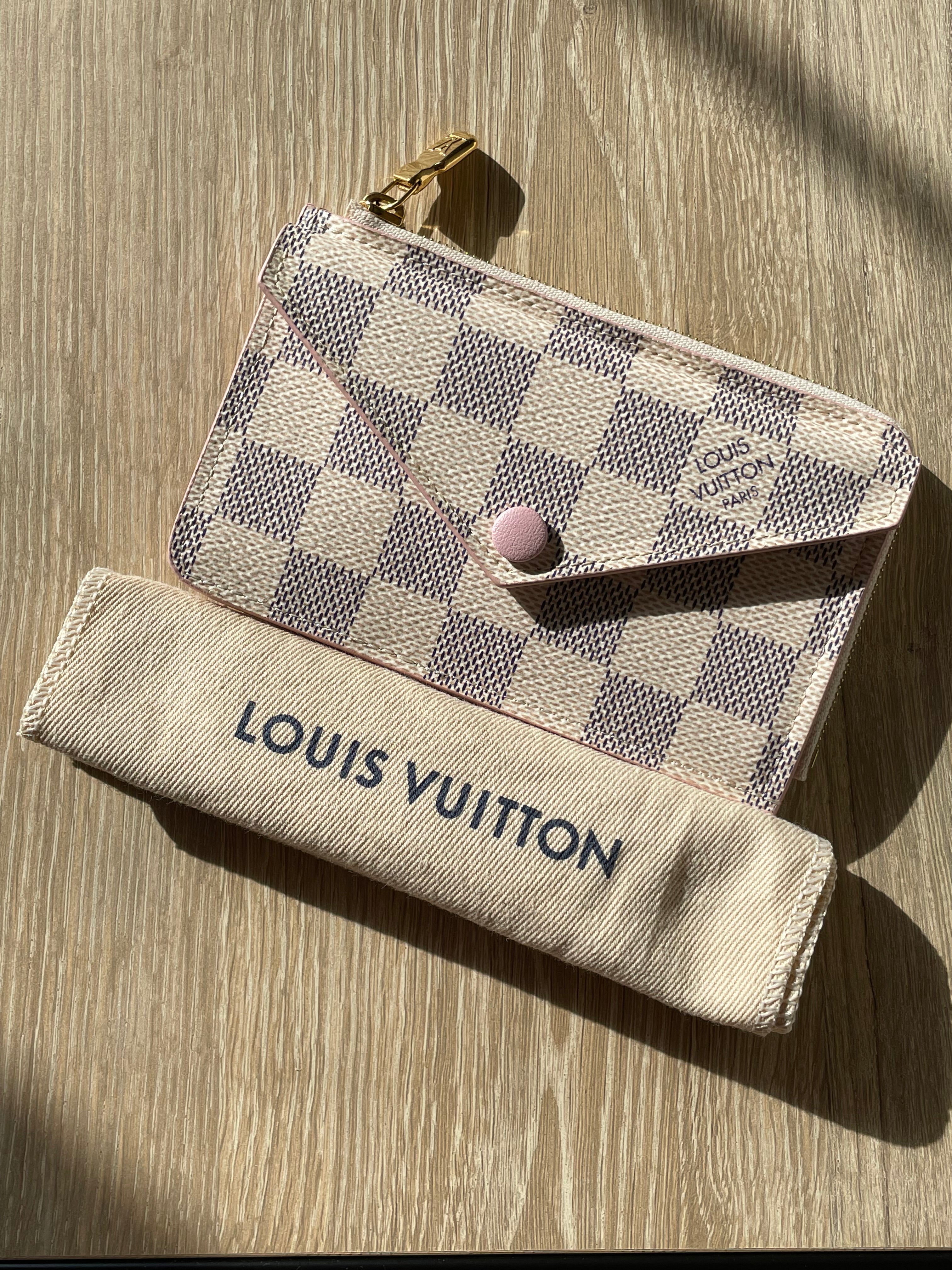 Louis Vuitton Daily Card Holder Damier Azur Rose BallerineLouis