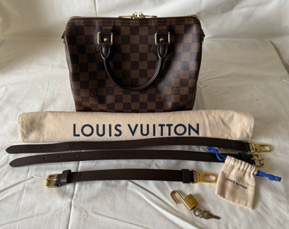 Louis Vuitton Speedy 25 Bandouliere in Damier Ebene
