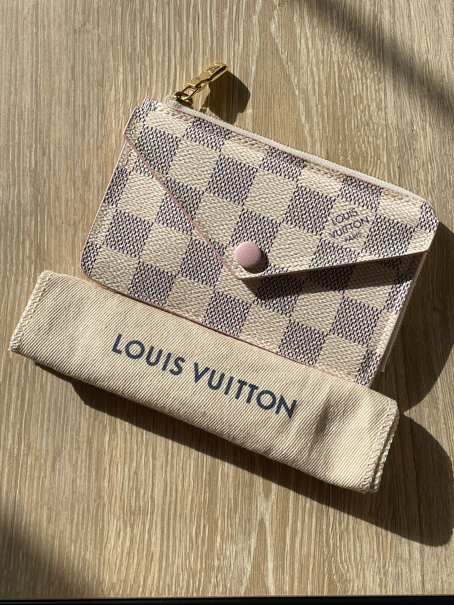 Louis Vuitton Card Holder Recto Verso Damier Ebene Rose Ballerine