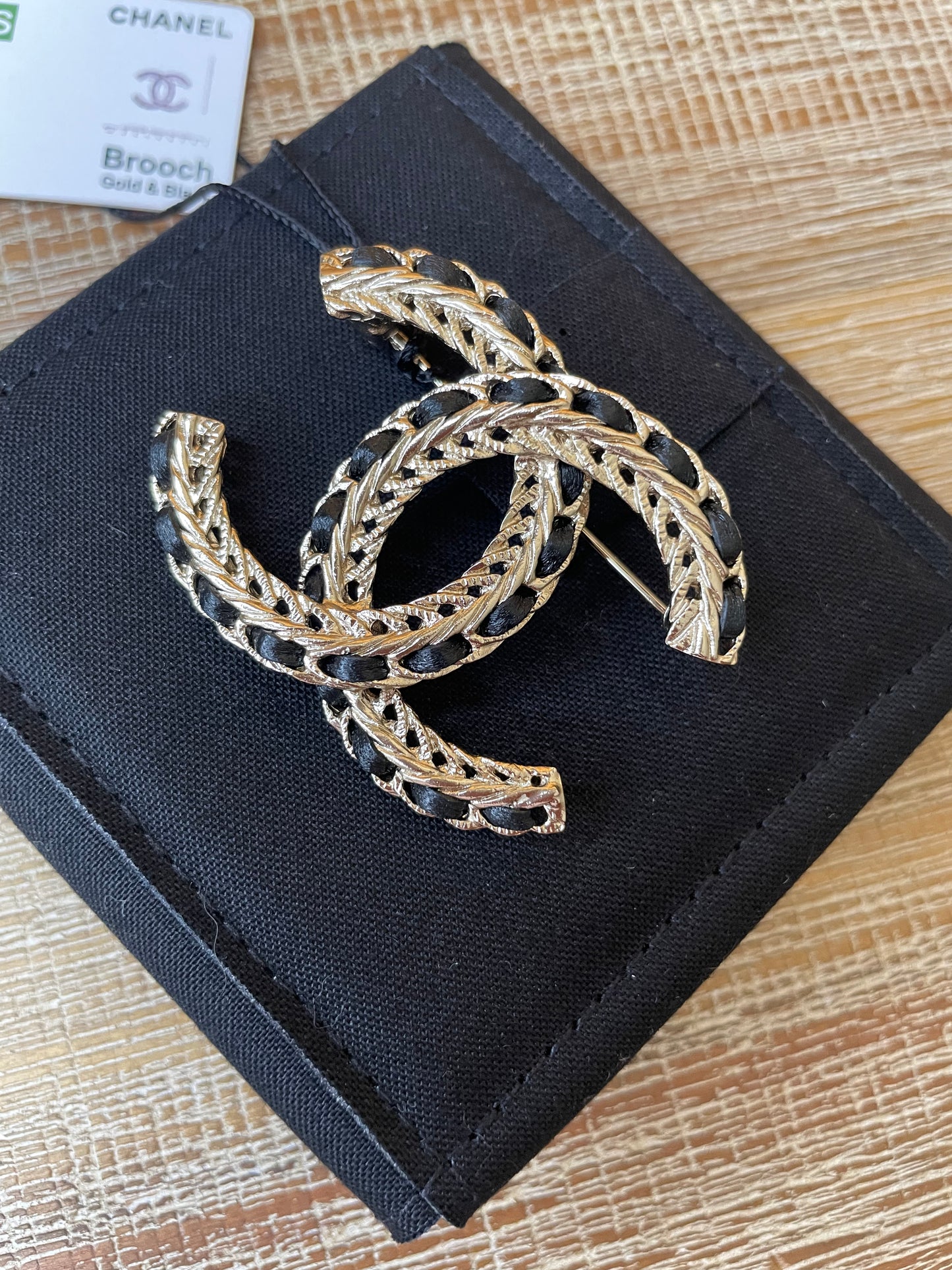 Chanel CC Metal & Leather Brooch – New2Me Boutique